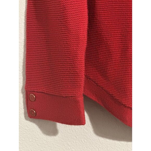 Talbots Women’s Red Pullover Sweater Long Sleeve V Neck Cotton Blend Size Small - Picture 5 of 9
